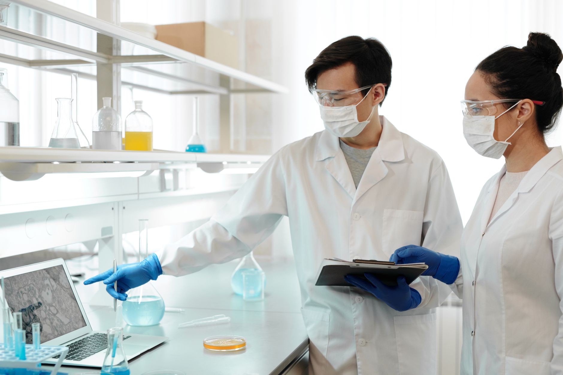 Researchers reviewing healthcare data